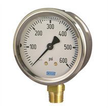 Bourdon Tube Pressure Gauge<br>
Model 212.53 - 2.5" - Dry Case<br>
Model 213.53 - 2.5" - Liquid-filled Case