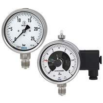 Integrated into pressure gauges