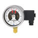 Bourdon tube pressure gauge with switch contacts
